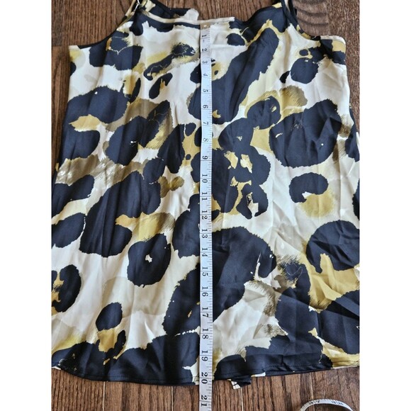 Cabi 174 Ingenue Womens Leopard Animal Print Cami Blouse Career Sz M Ruffle NEW - Picture 7 of 9